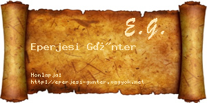Eperjesi Günter névjegykártya